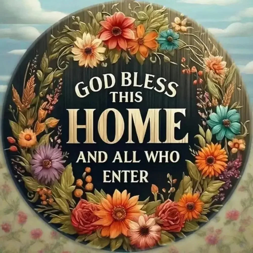 Helloyoung Floral Wreath Welcome Sign Home Decor
