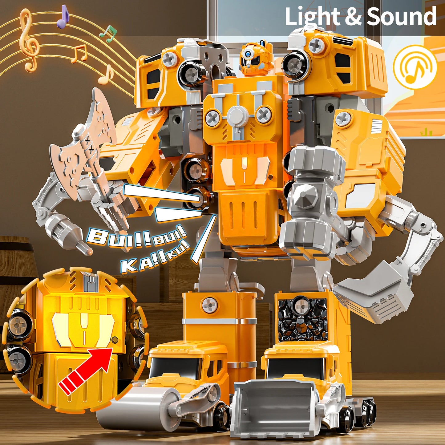 Hign-concerned 5in1 Deformation Cars Robot Blocks Toys