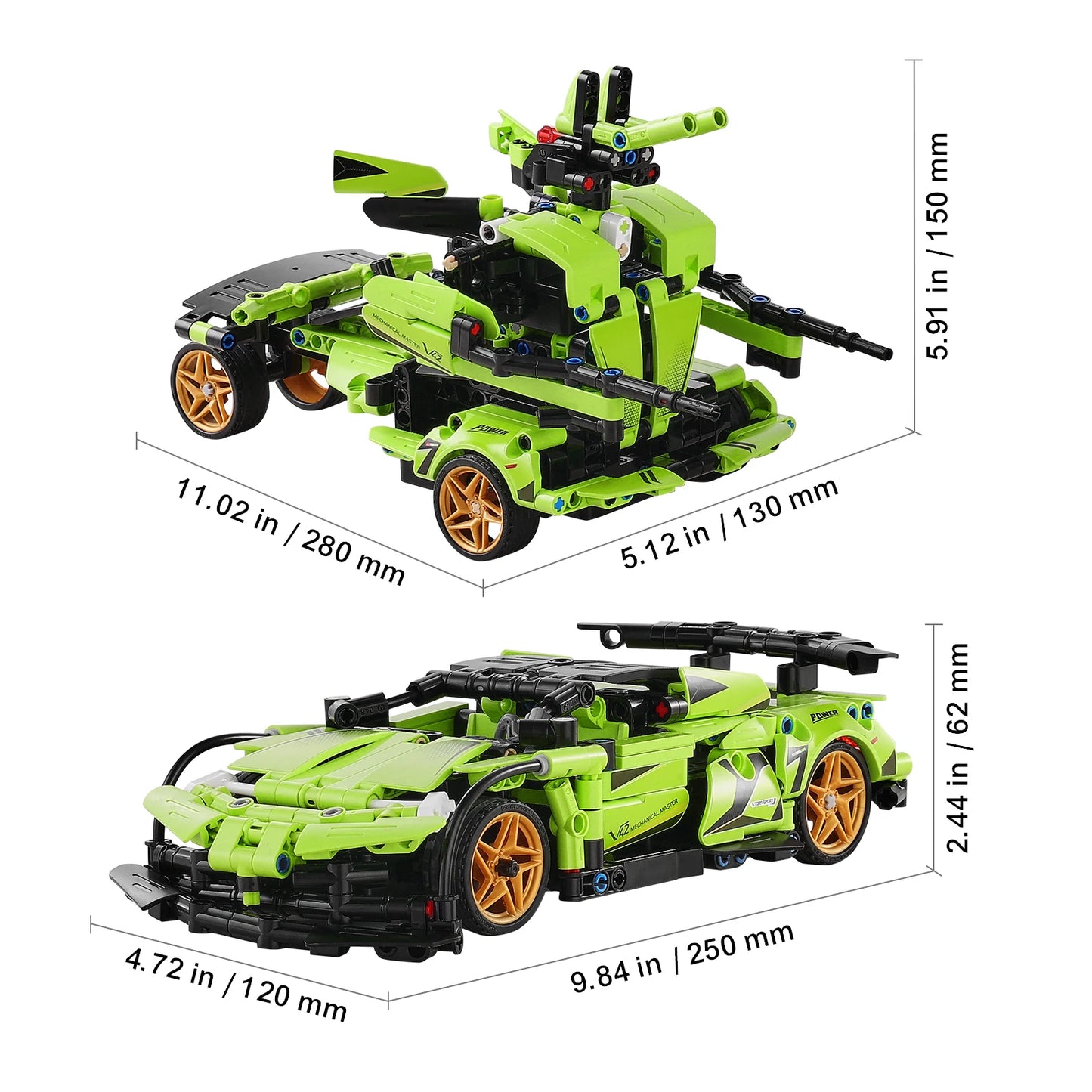 VEVOR 2 In 1 RC Car Robot 461 Pieces STEM Toys For Boys