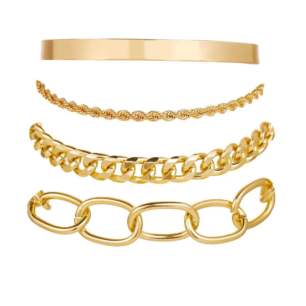DAIPANCN Bohemian Metal Chain Bracelet Set For Women