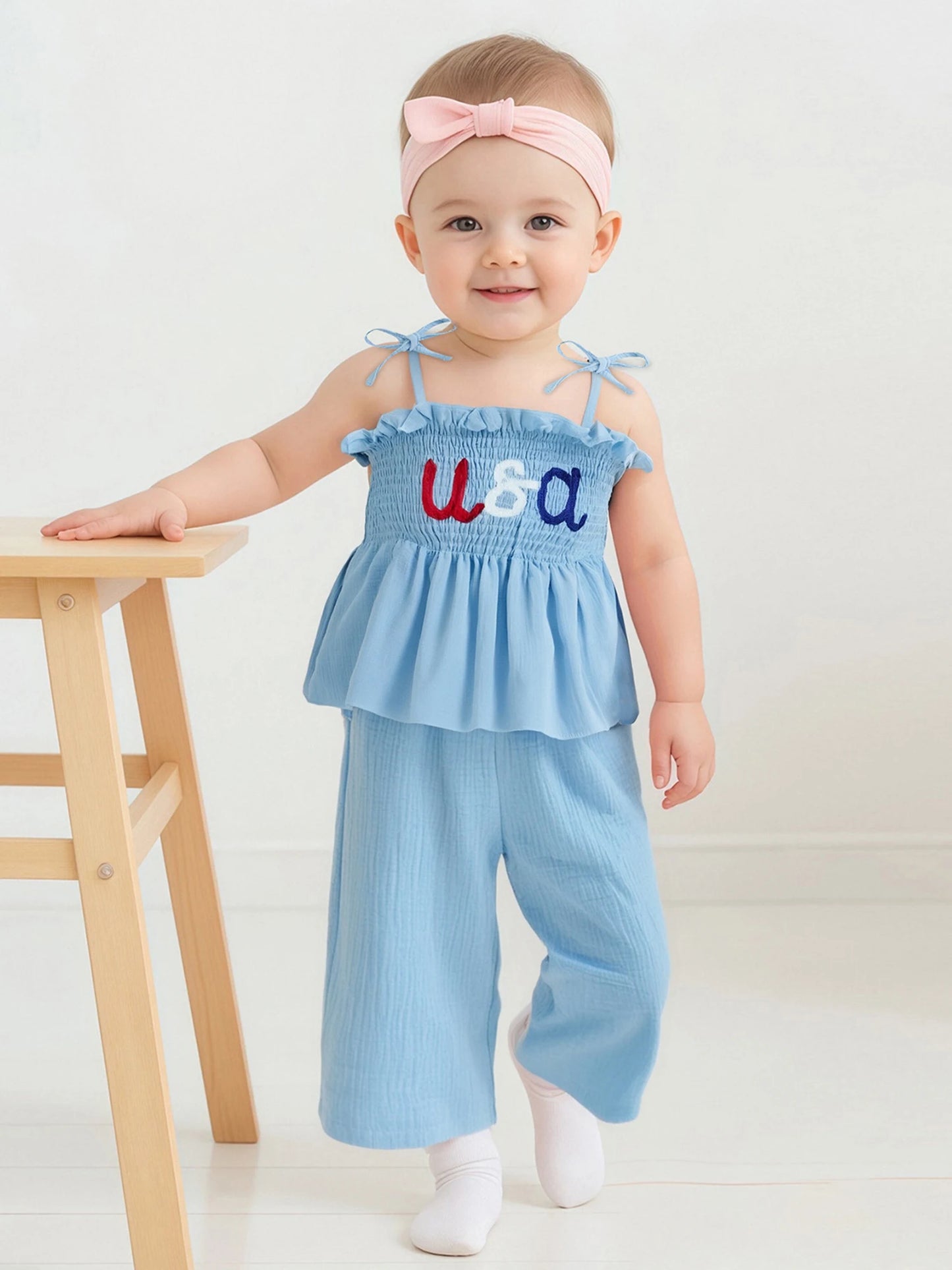 Emmababy Infant Girl Independence Day 2 Piece Set Outfit