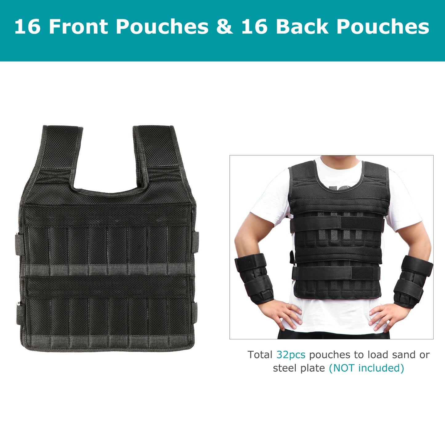 YOSOO Adjustable Vest Weight Set For Strength Training 35kg