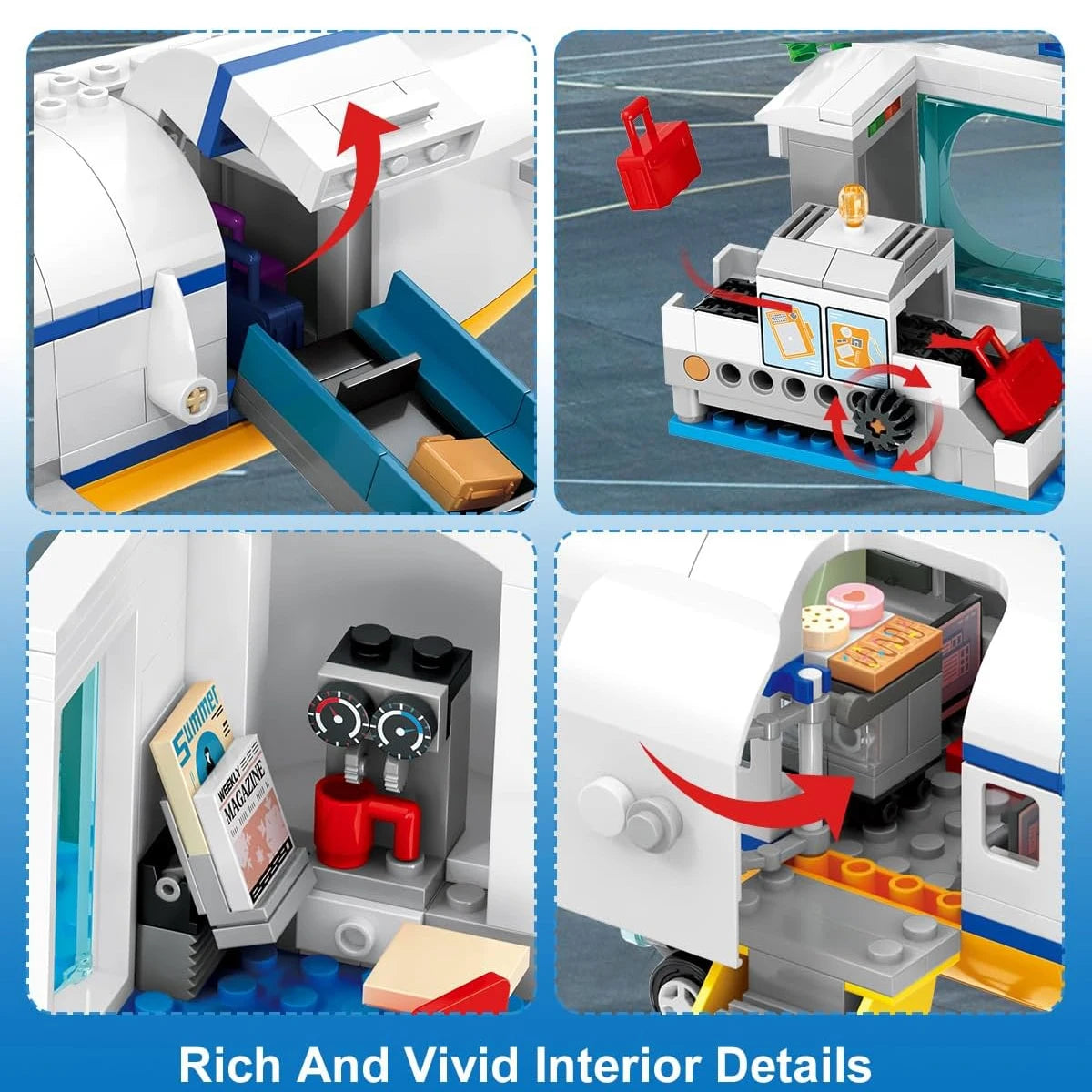 HOGOKIDS Airplane Building Set With LED Plane Blocks