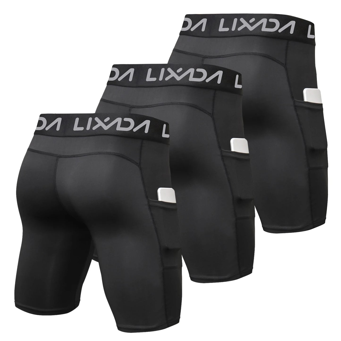 Lixada Men Sports Shorts Pack Active Workout With Pocket