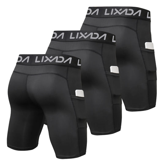 Lixada Men Sports Shorts Pack Active Workout With Pocket
