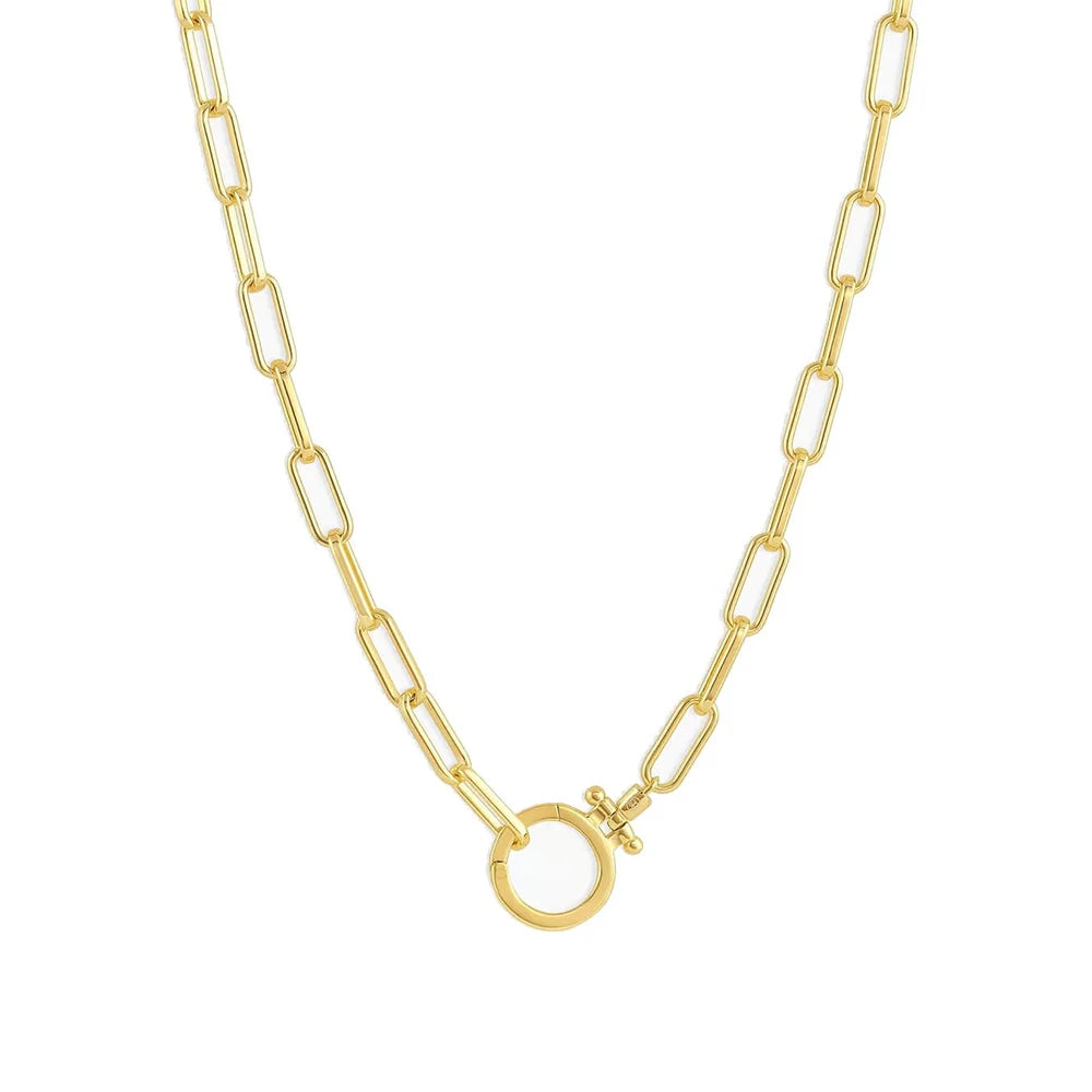 Parker Necklace Women Adjustable Paperclip Link Chain Clasp