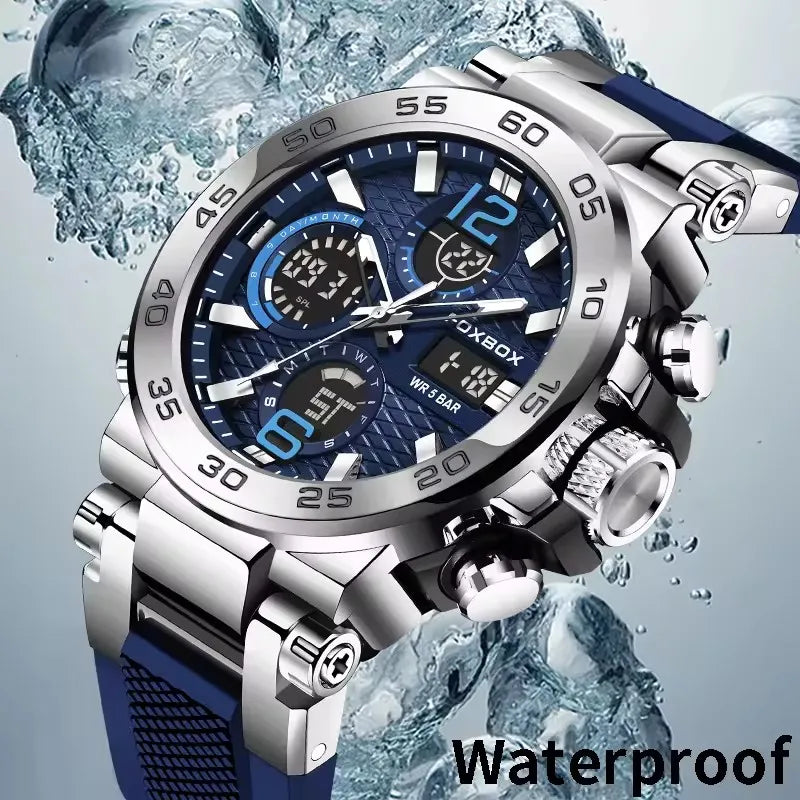 LIGE LED Display Men Wristwatch Luminous Sport Quartz