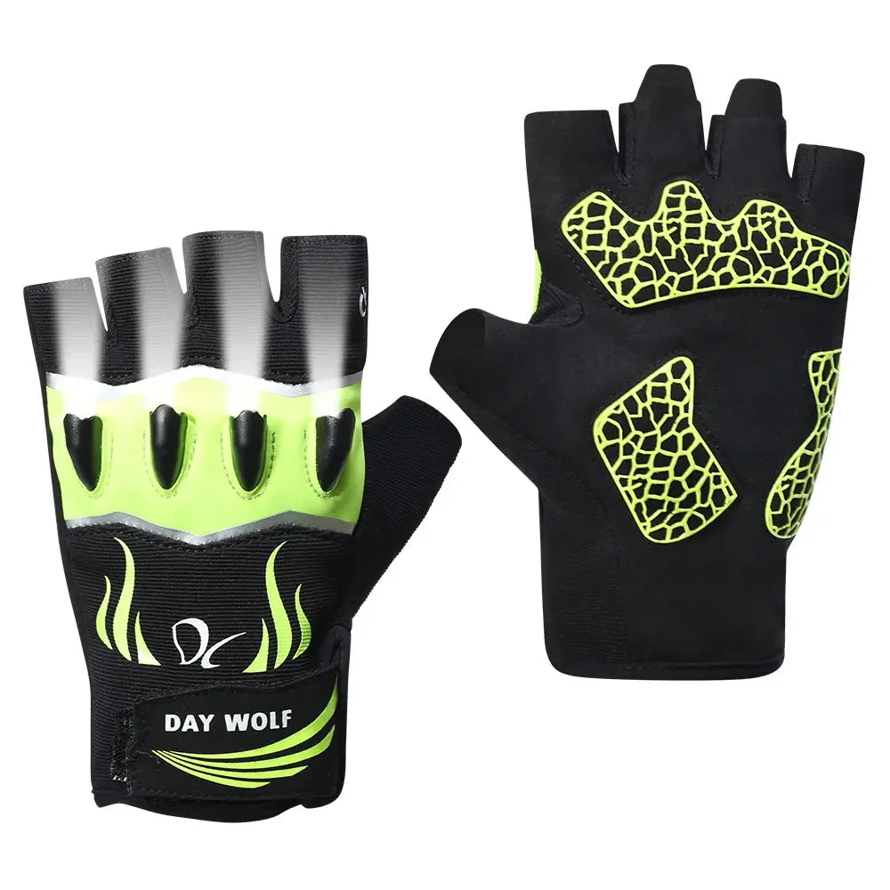 Savior Outdoor Sports LED Half Finger Cycling Gloves