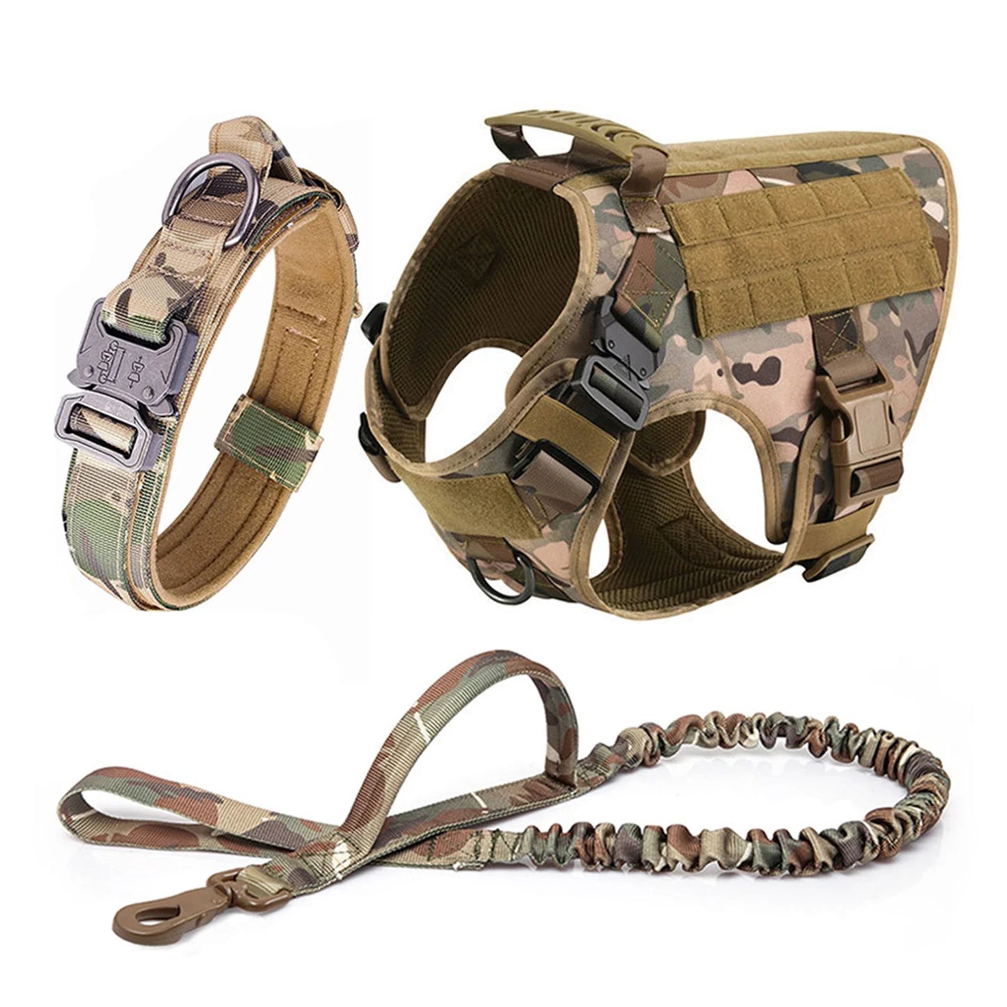 Military Dog Harness Vest With Molle Pouches For Large