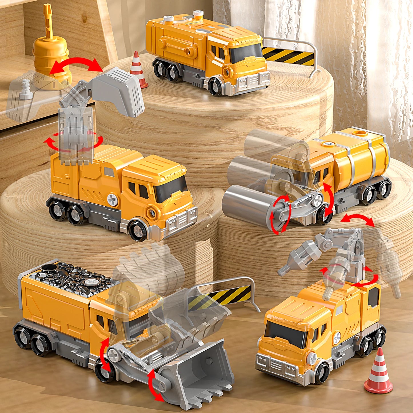 By Animation 5In1 Deformation Cars Robot Educational Toy