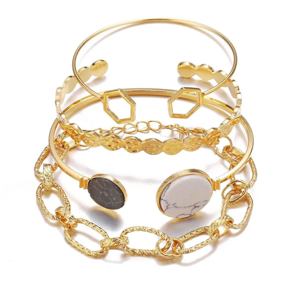 DAIPANCN Bohemian Metal Chain Bracelet Set For Women