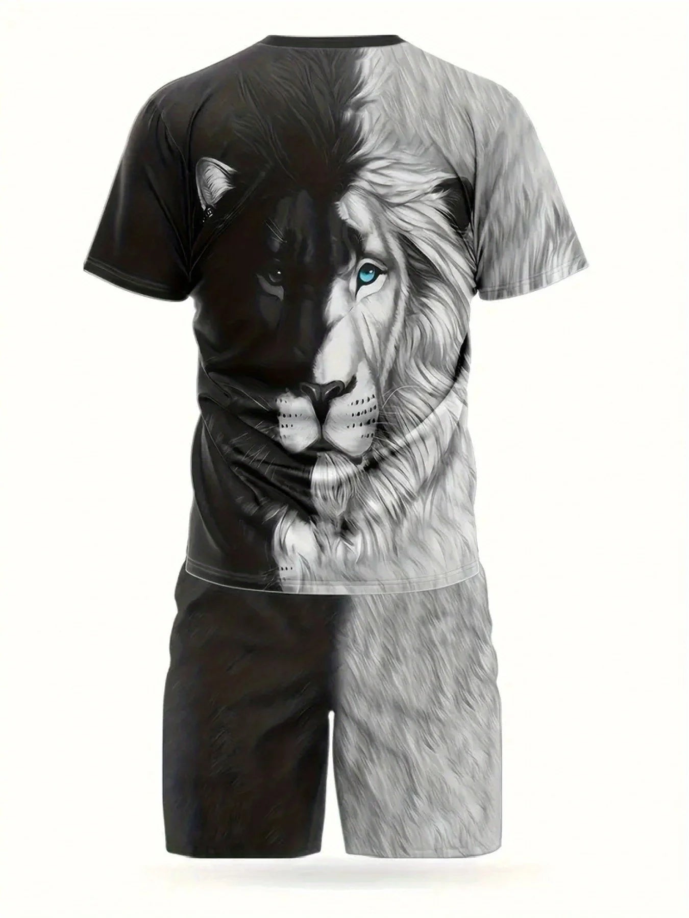 Men's Trendy Round Neck Short Sleeve Two Piece Suit