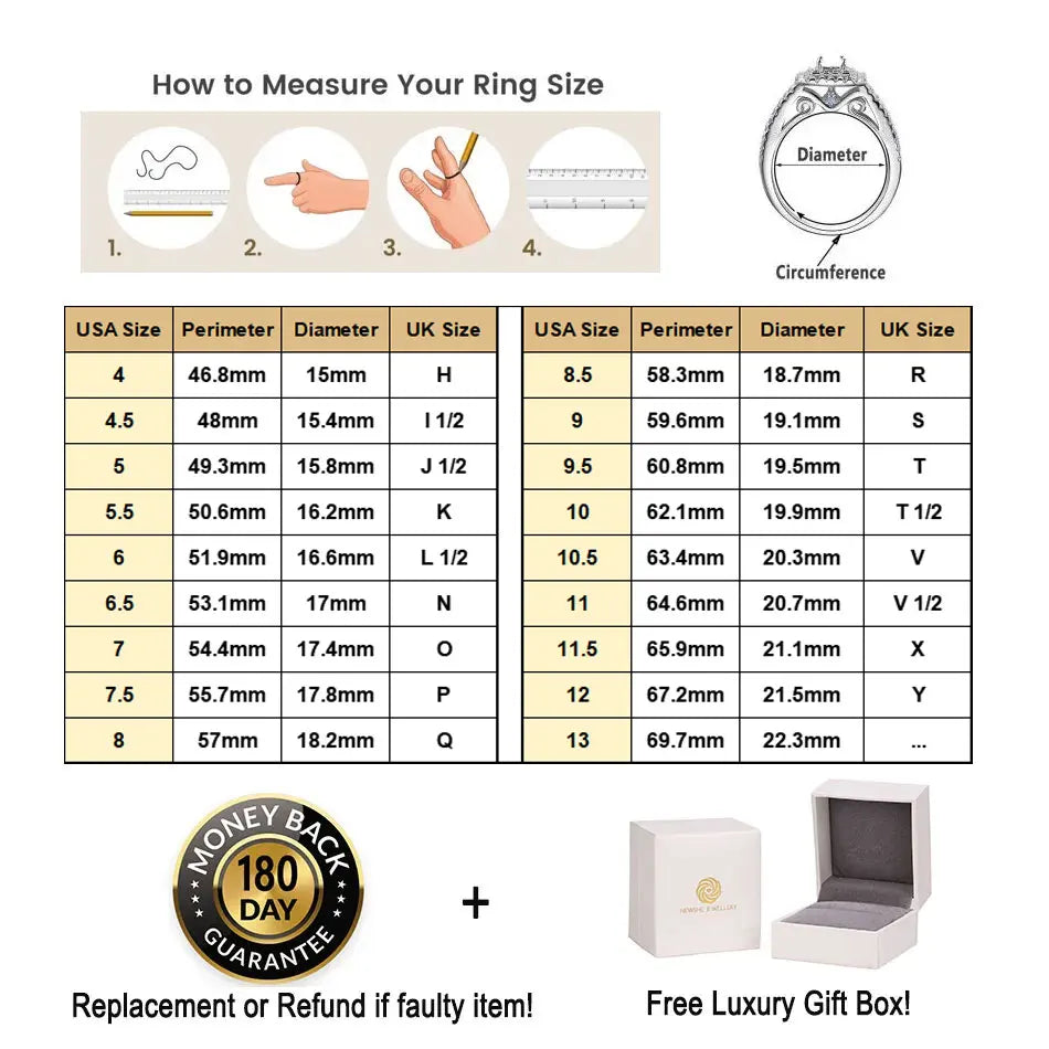 Newshe Moissanite Wedding Band Women Crown Ring 925 Silver