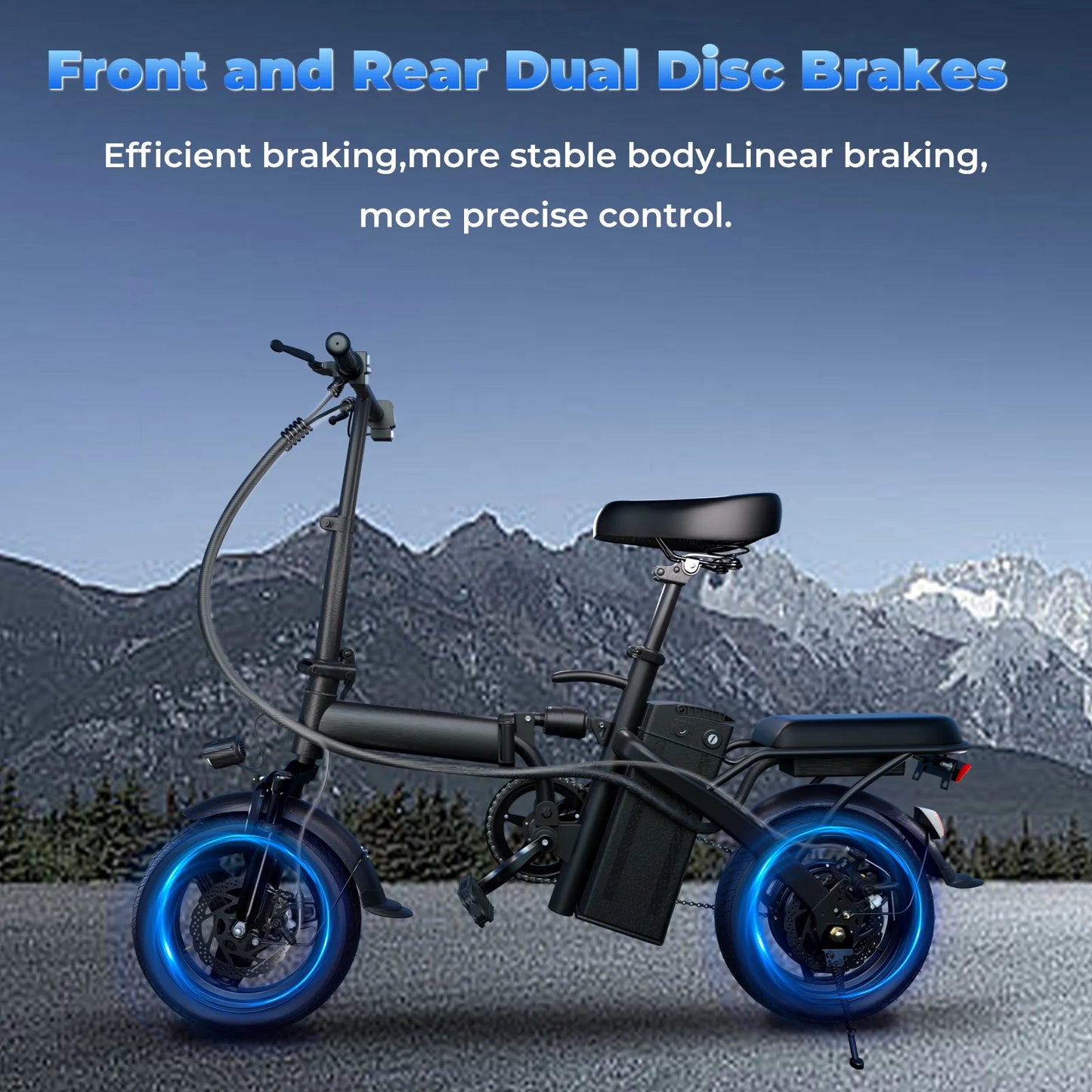 LELEKUAI Folding Electric Bike 500W 20 MPH 48V Battery