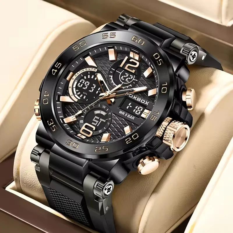 LIGE LED Display Men Wristwatch Luminous Sport Quartz