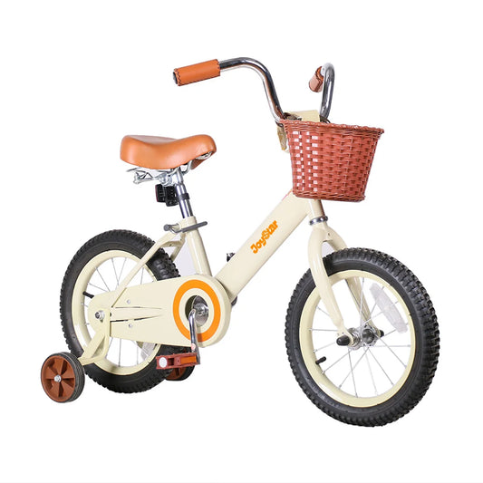 JOYSTAR Vintage Kids Bike With Training Wheels And Basket