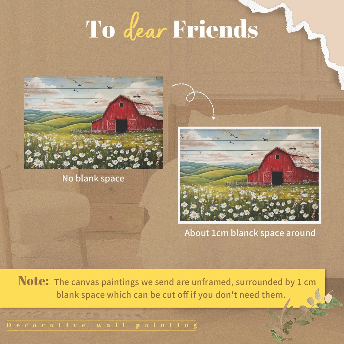 BotanicalCanvas Unframed Landscape Canvas Wall Art Decor