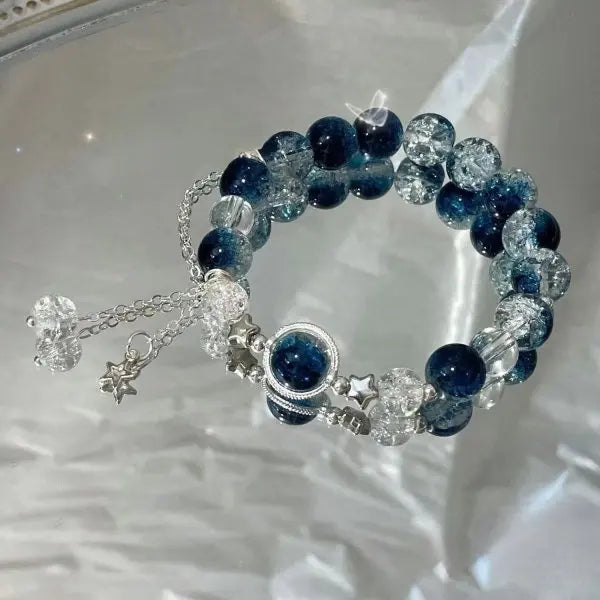 Belleper Luxury Glass Beaded Bracelet Butterfly Tassel