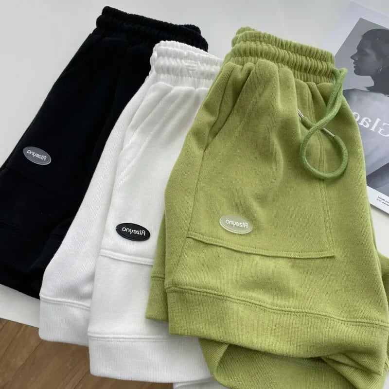 Women Loose Wide Leg Drawstring Shorts Casual Home Wear