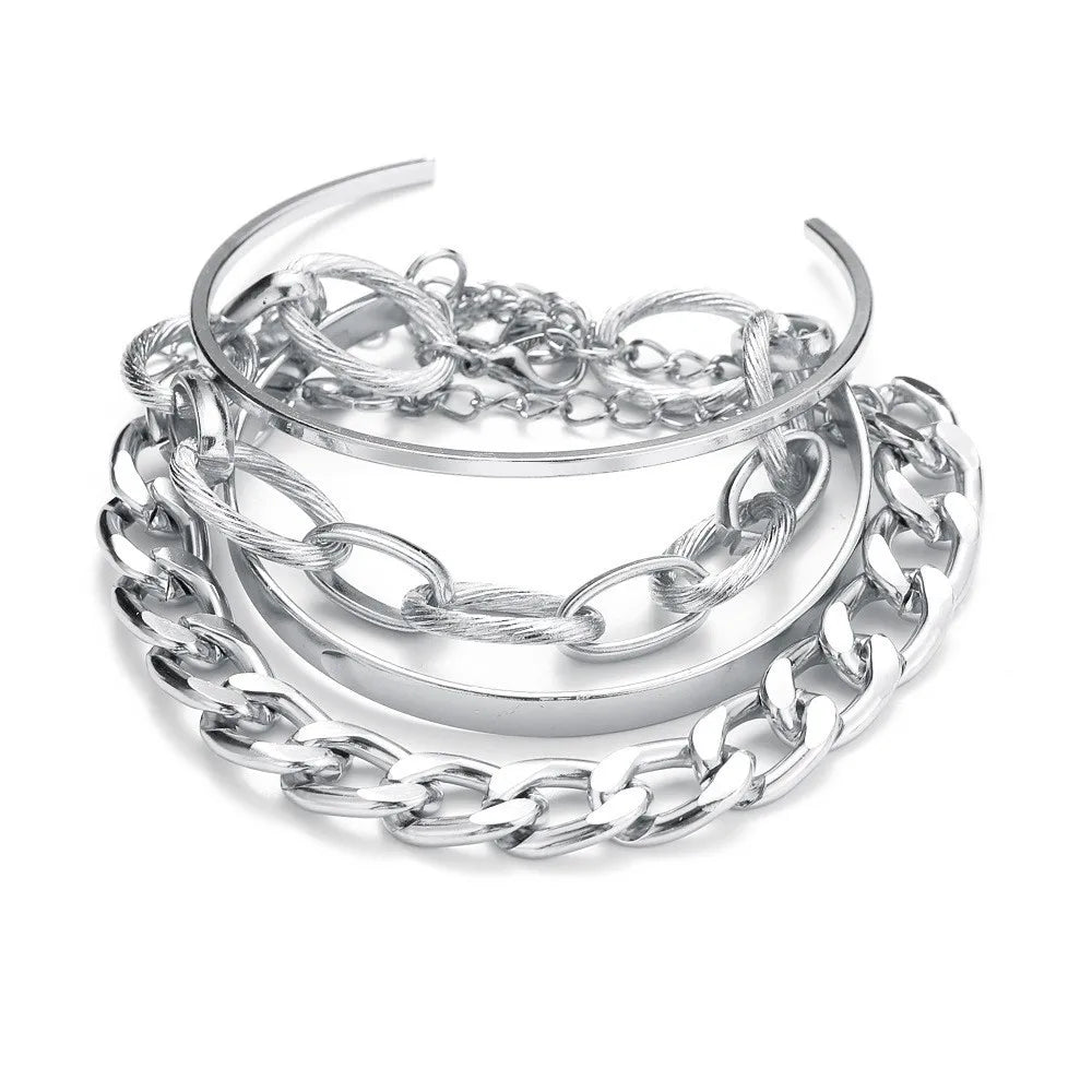 DAIPANCN Bohemian Metal Chain Bracelet Set For Women