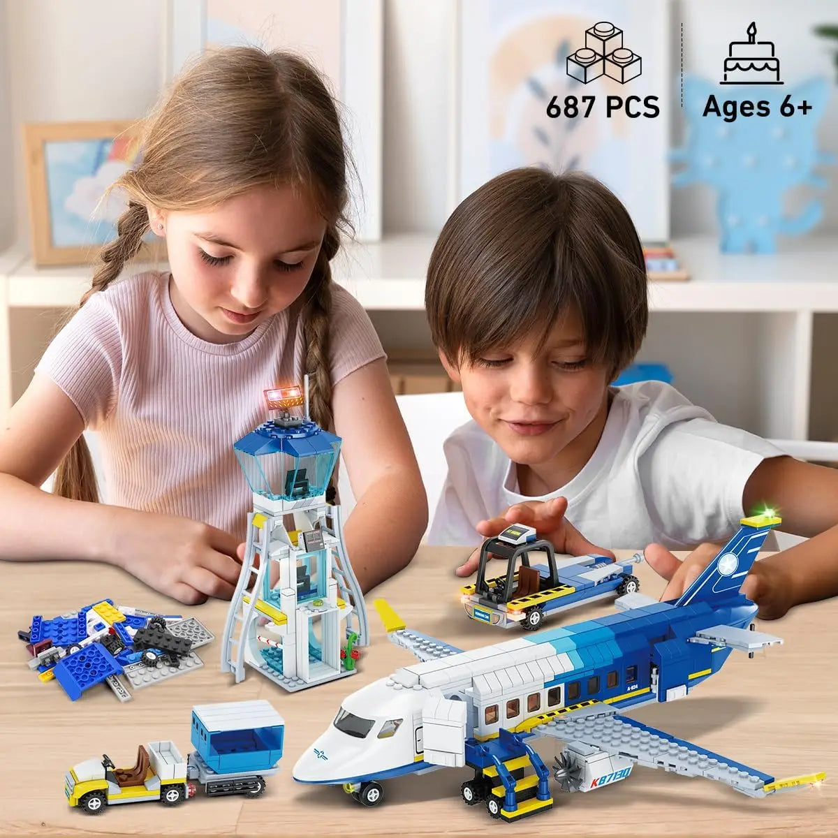 City Passenger Airplane Building Set 3 IN 1 Plane Building Blocks Kit Planes Model Toys Gift for Boys Girls Kids