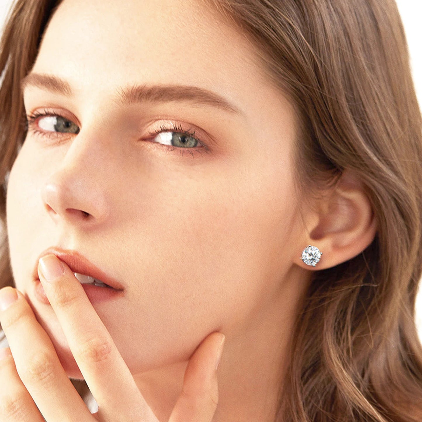 925 Sterling Silver Moissanite Stud Earrings Unisex