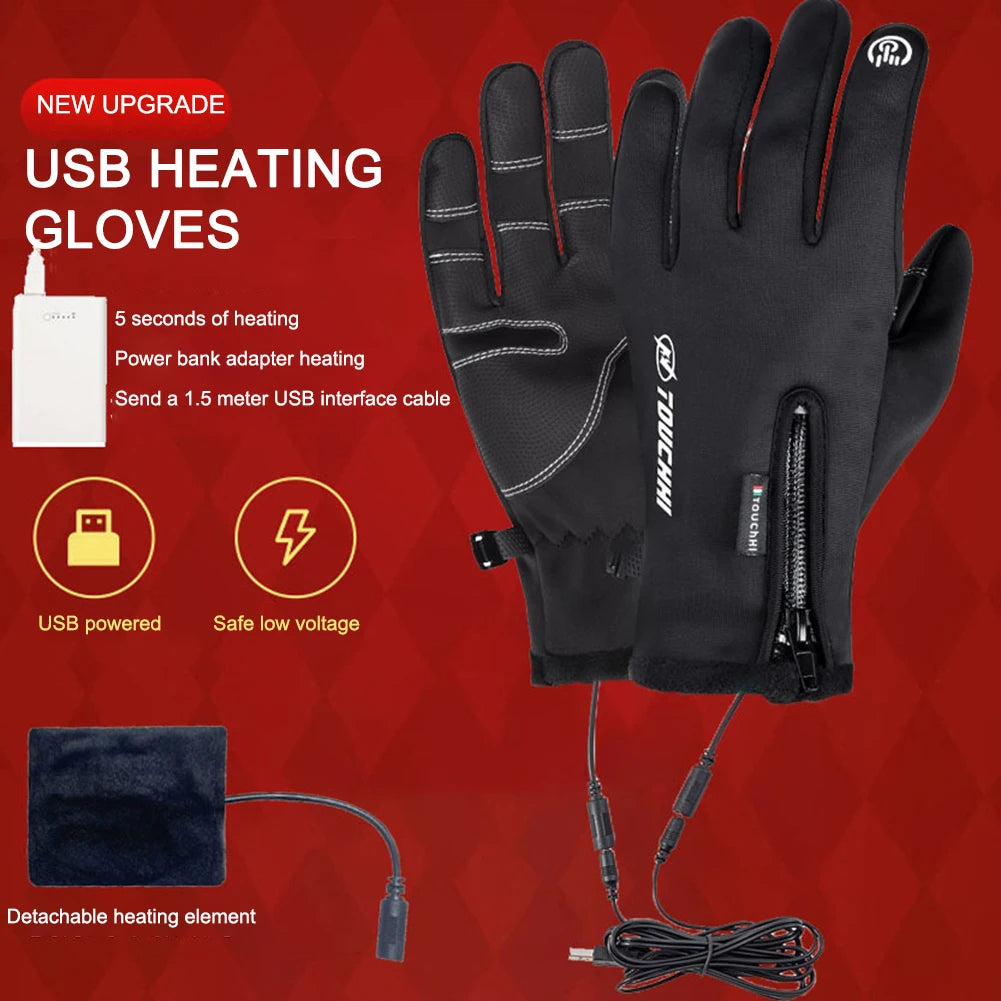 Alloyseed Heated Gloves Thermal Waterproof Winter Snow