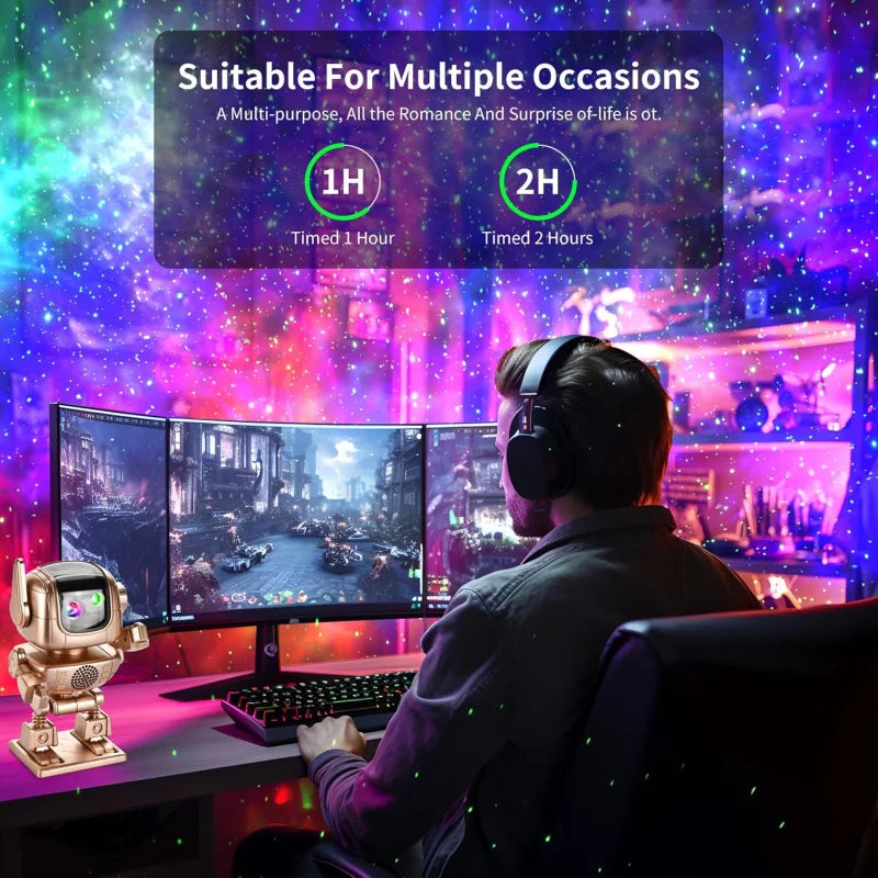 Hign-concerned Robot Astronaut Projector LED Nightlight