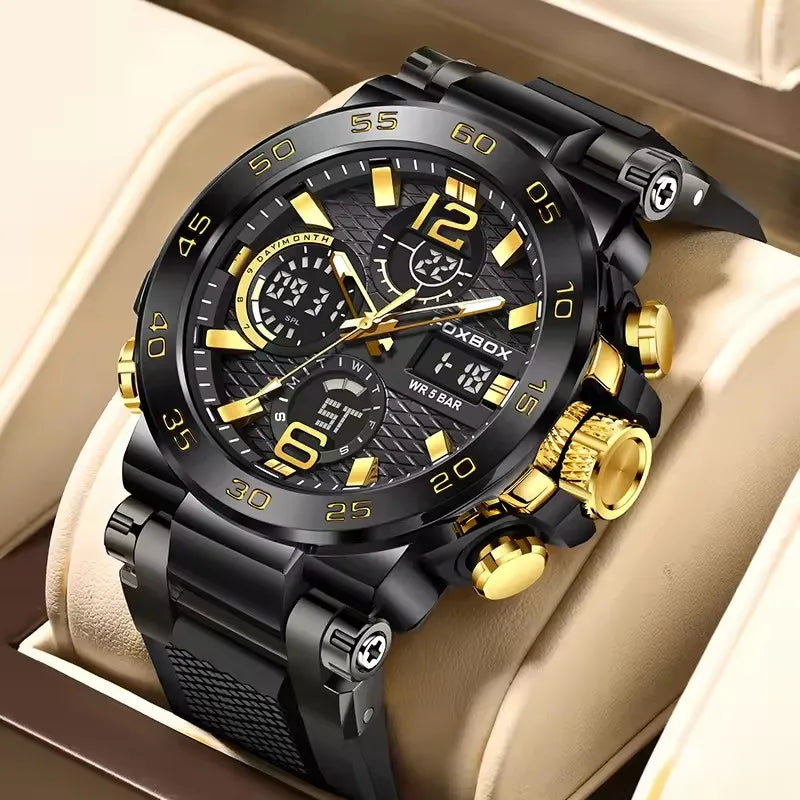 LIGE LED Display Men Wristwatch Luminous Sport Quartz