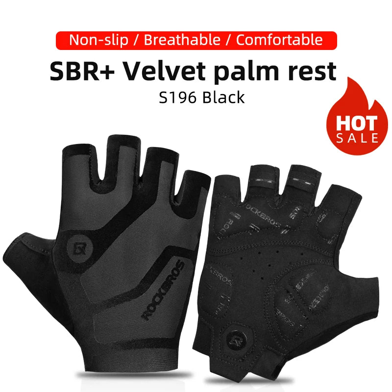 RockBros Cycling Gloves Breathable Shockproof Fingerless MTB
