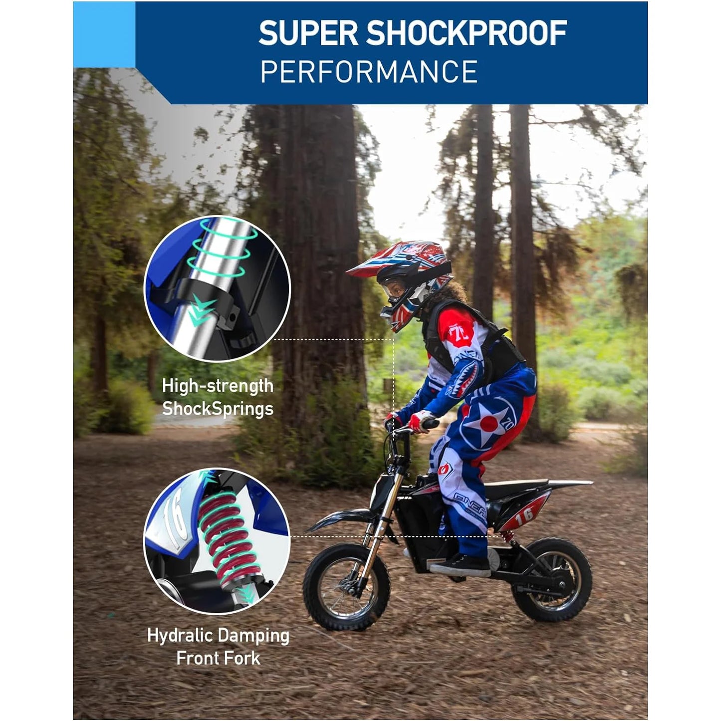 Hiboy 36V 300W Electric Kids Dirt Bike Ages 3to10 TriSpeed