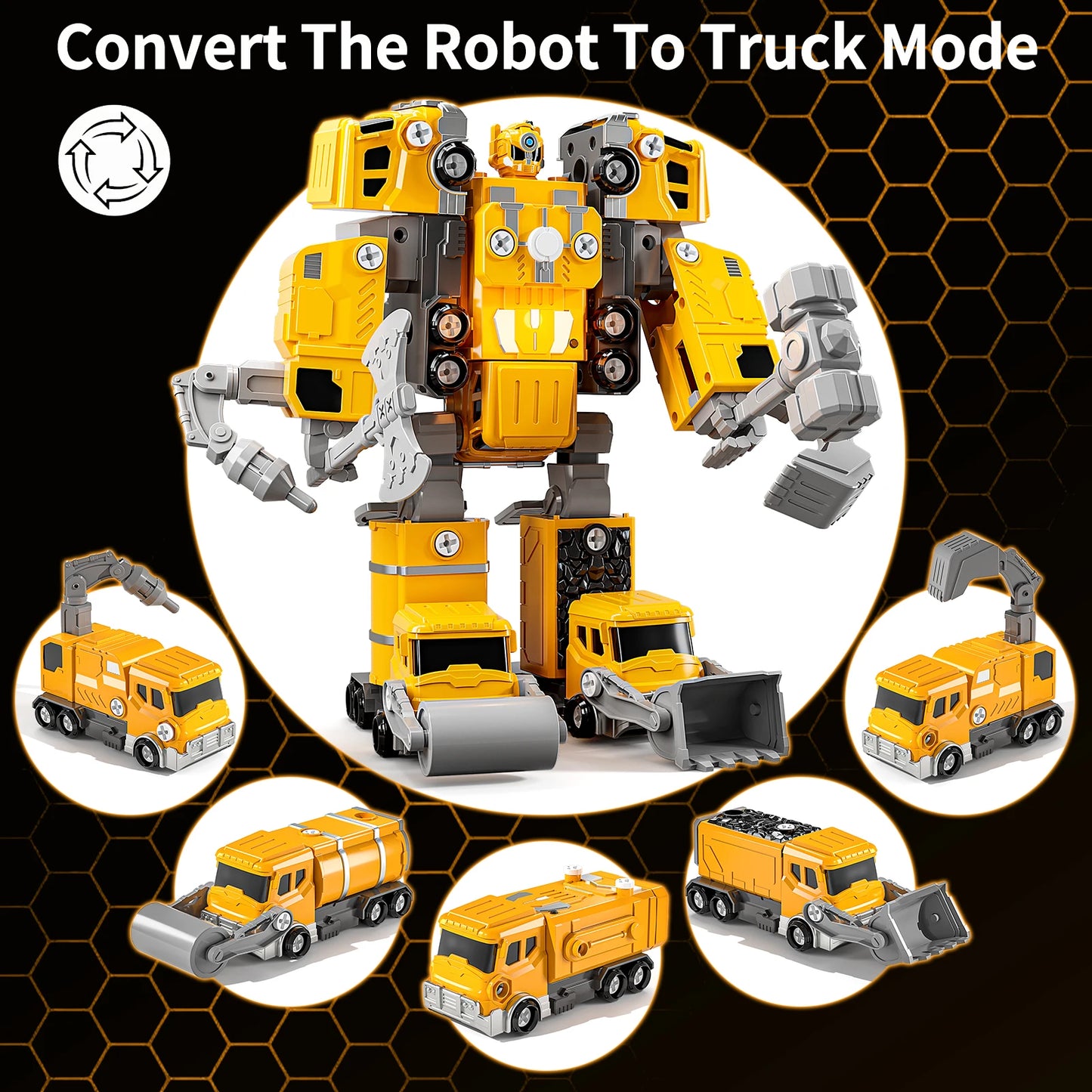 By Animation 5In1 Deformation Cars Robot Educational Toy