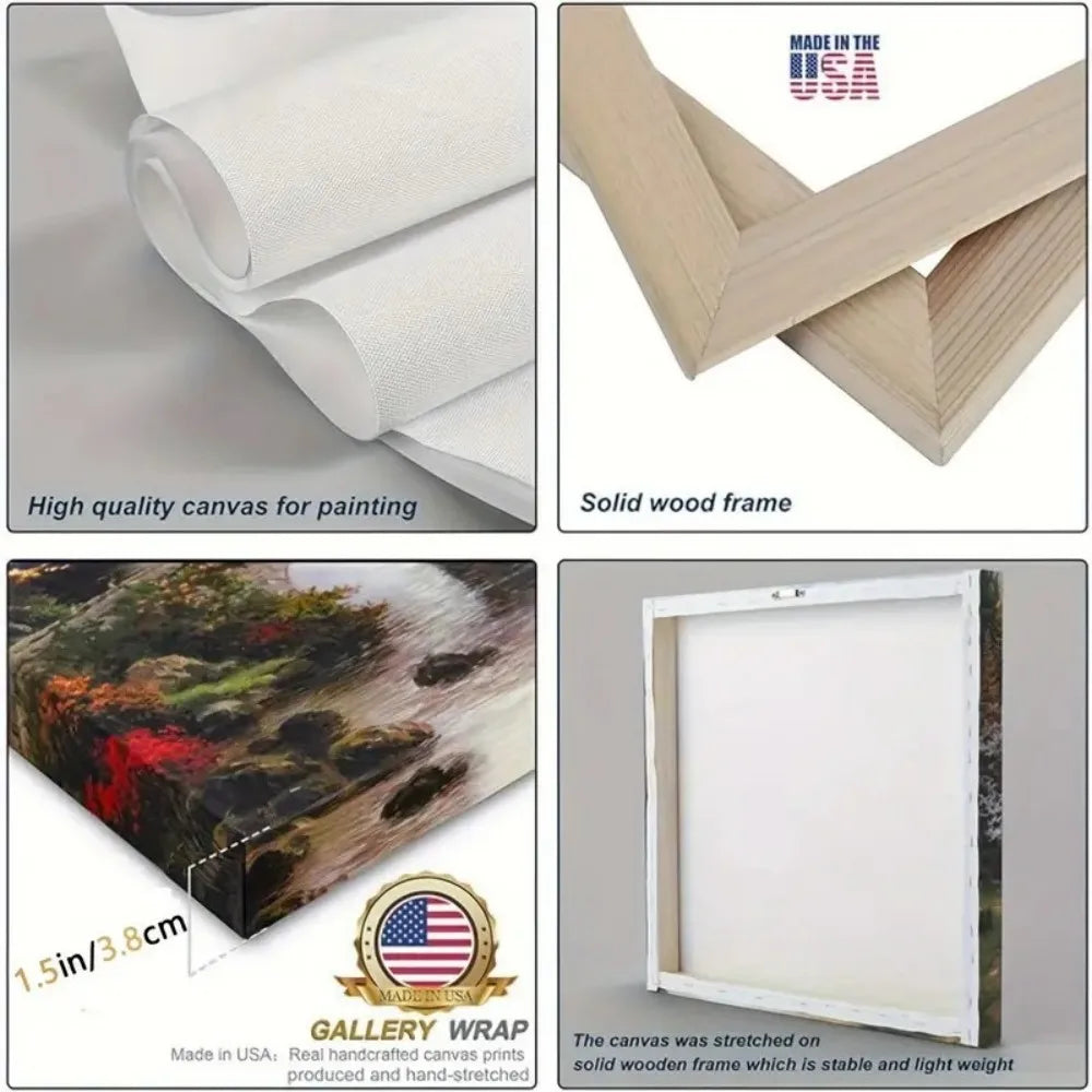 Hign Concerned Pine Wood Frame Canvas Wall Art Painting