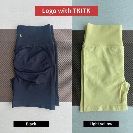 TKITK Seamless Women Yoga Shorts 2 Pack Soft Gym Running
