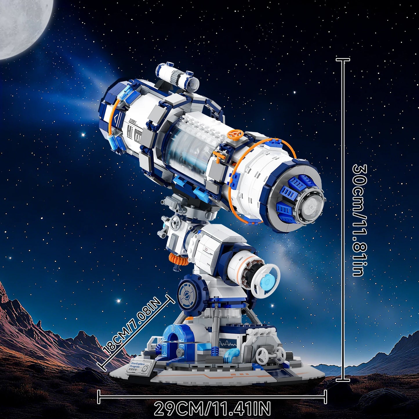 TENHORSE Space Telescope Block Set With Lighting 995 Pcs