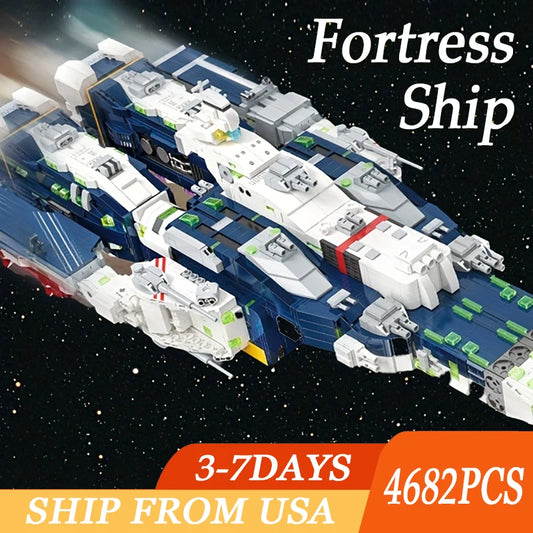 Space Fortress Ship Model Building Blocks Warship Toys