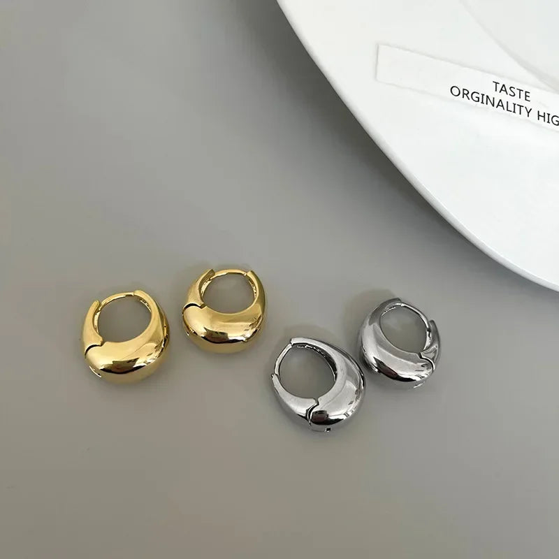CN Stainless Steel Chunky Hoop Earrings for Women Fashion