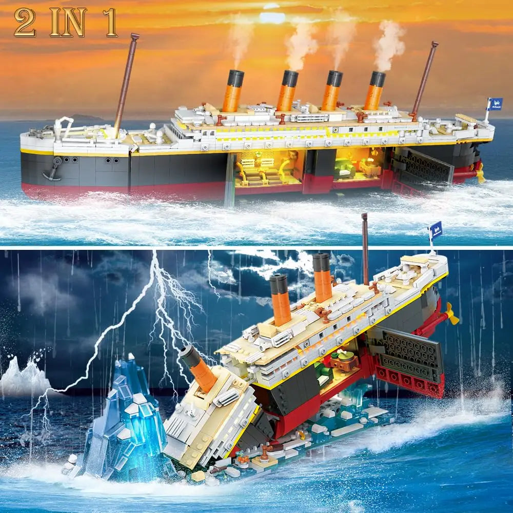 Hignconcerned Titanic Building Set With Led 2 In 1 Stand