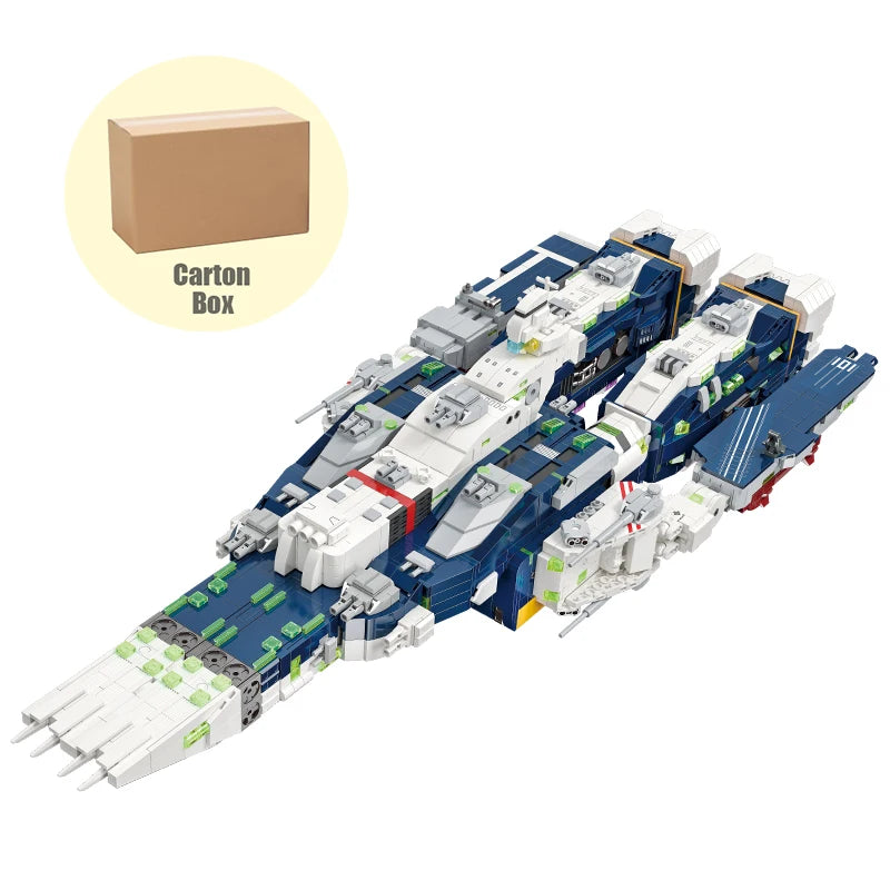 Space Fortress Ship Model Building Blocks Warship Toys