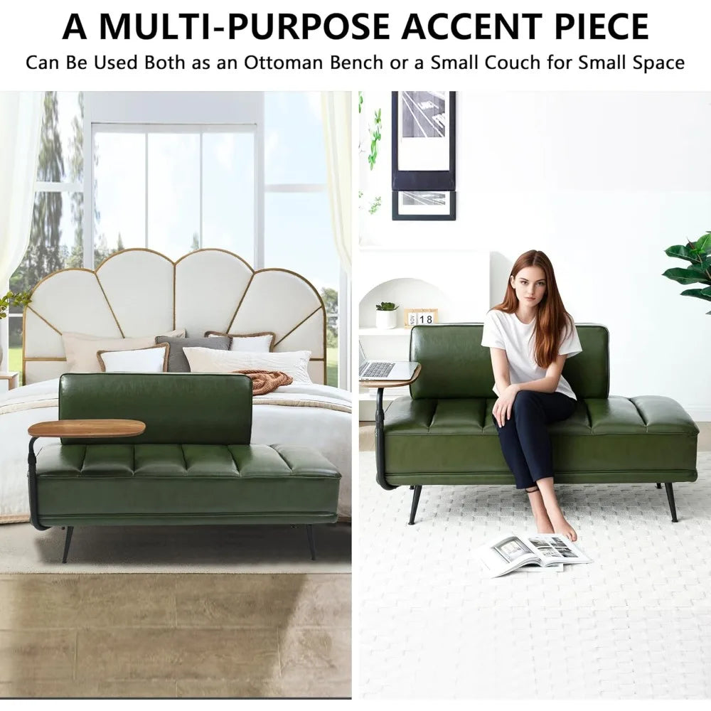 GUANGBAI PU Leather Ottoman Bench For Living Room Bedroom