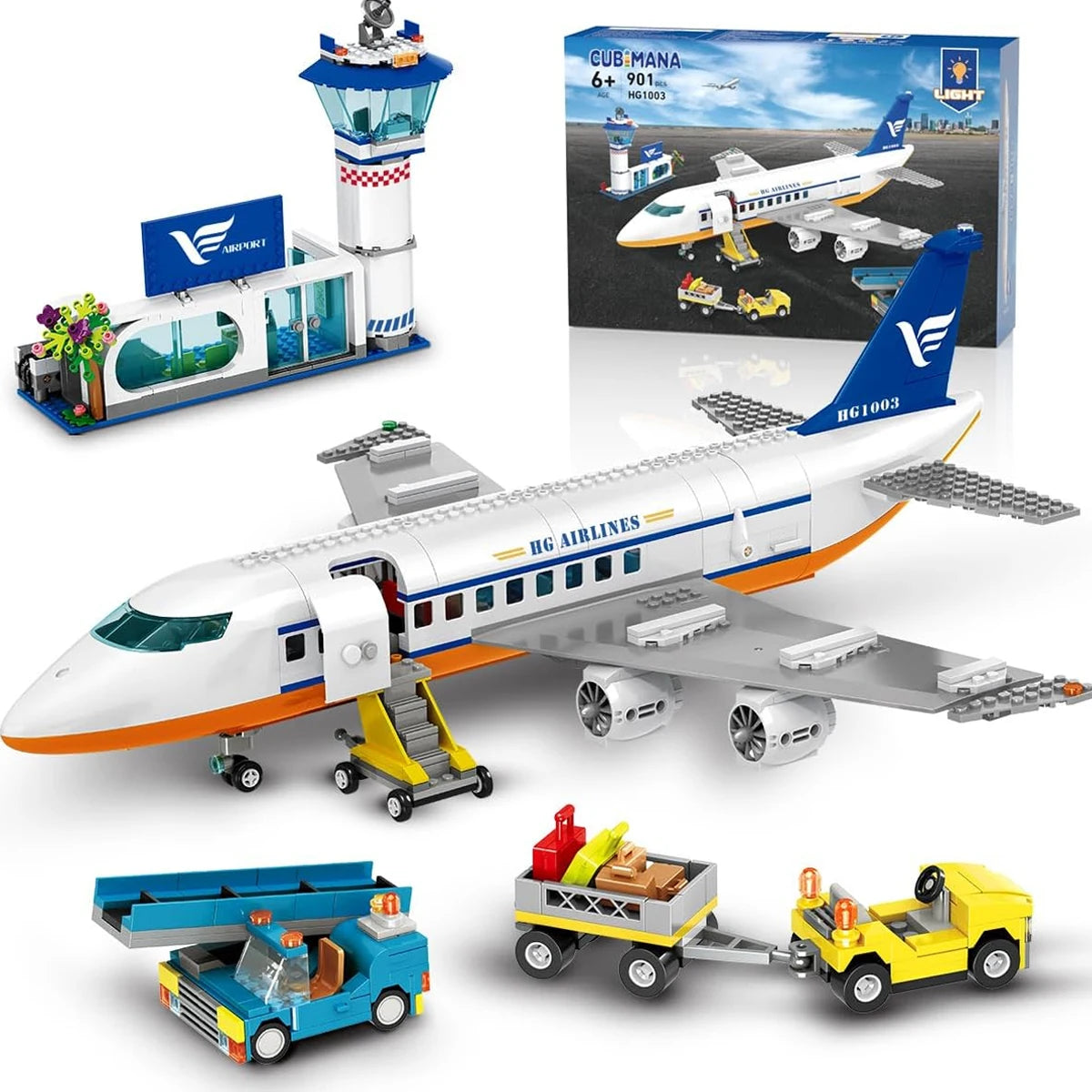 HOGOKIDS Airplane Building Set With LED Plane Blocks