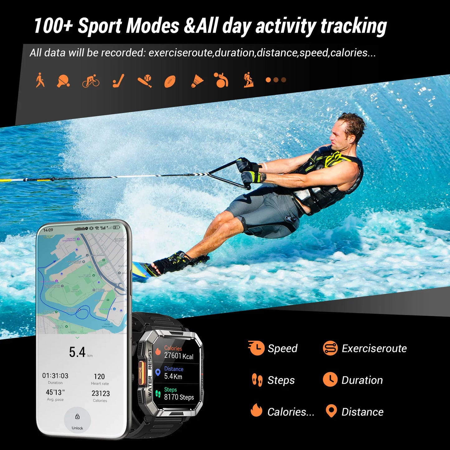 Blackview Smart Watch Outdoor Bluetooth Waterproof Pro