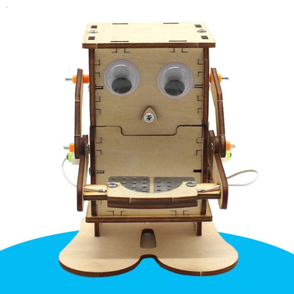Robot Eating Coin Wood DIY STEM Kit Educational Toy