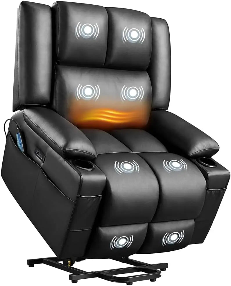 XMSJH Electric Power Lift Recliner PU Leather Massage Chair