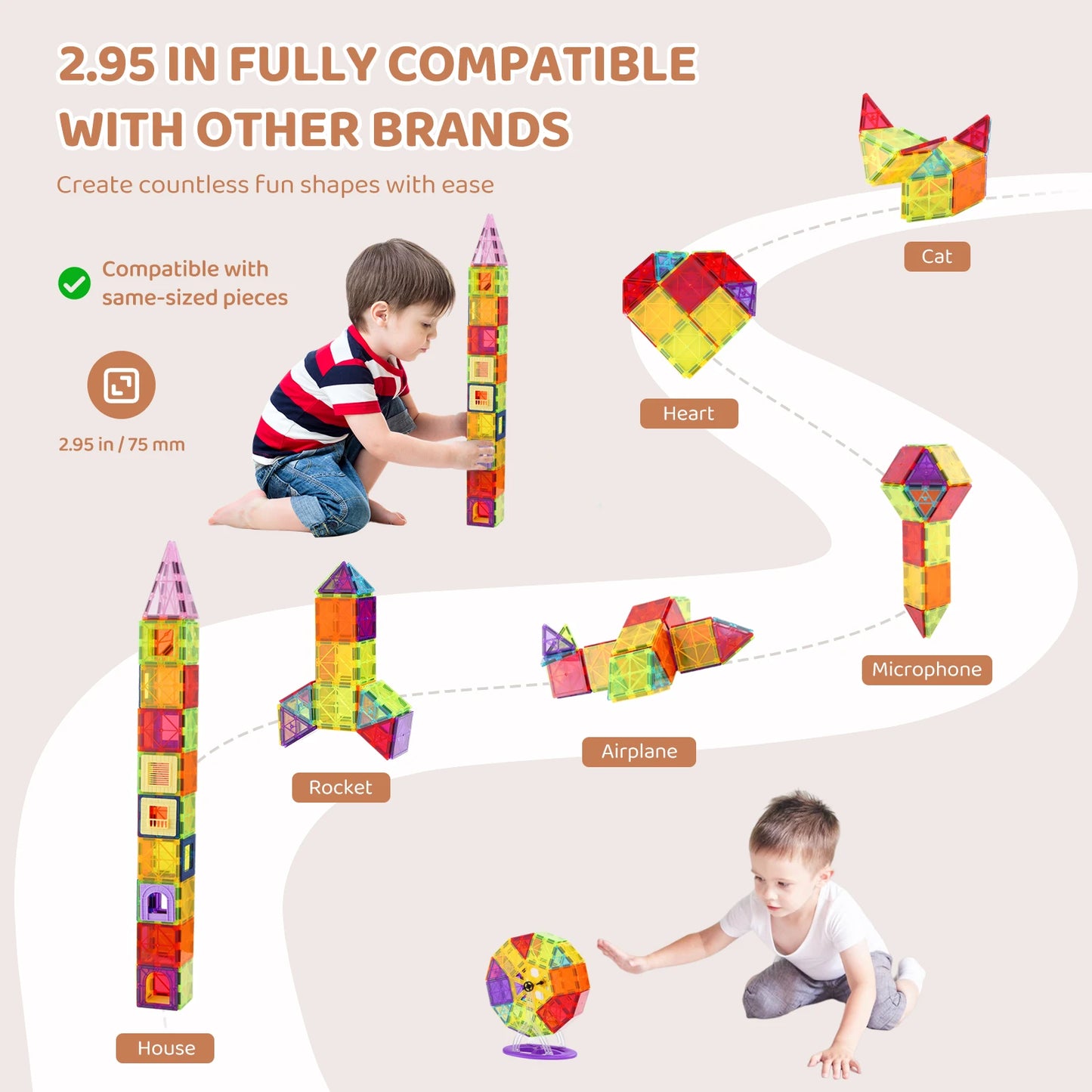 SucceBuy Magnetic Building Blocks Set Construction Puzzle