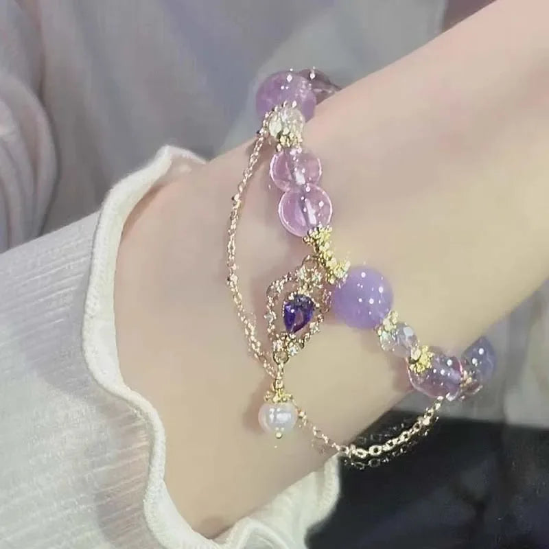 Belleper Luxury Glass Beaded Bracelet Butterfly Tassel