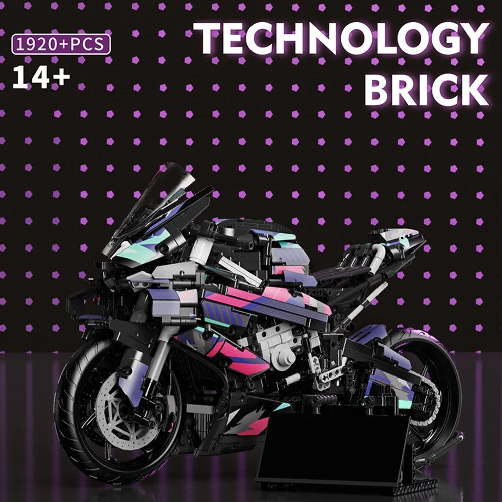 Kbox Motorcycle Racing Building Block Model for Desk Decor
