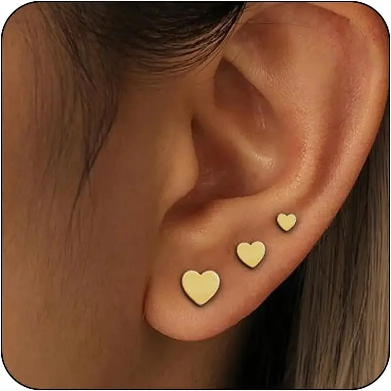 Zhejiang Sterling Silver 3 Pairs Tiny Stud Earrings Women