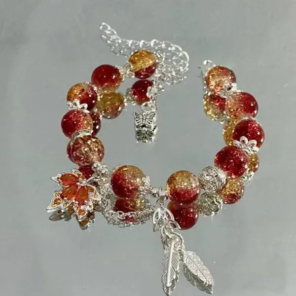 Belleper Luxury Glass Beaded Bracelet Butterfly Tassel