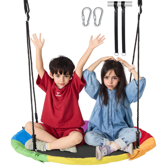 SucceBuy Saucer Tree Swing 750lbs Outdoor Round Seat